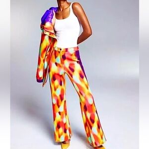 Misa Hylton For Inc Scuba Pants Tye Dye Purple Print